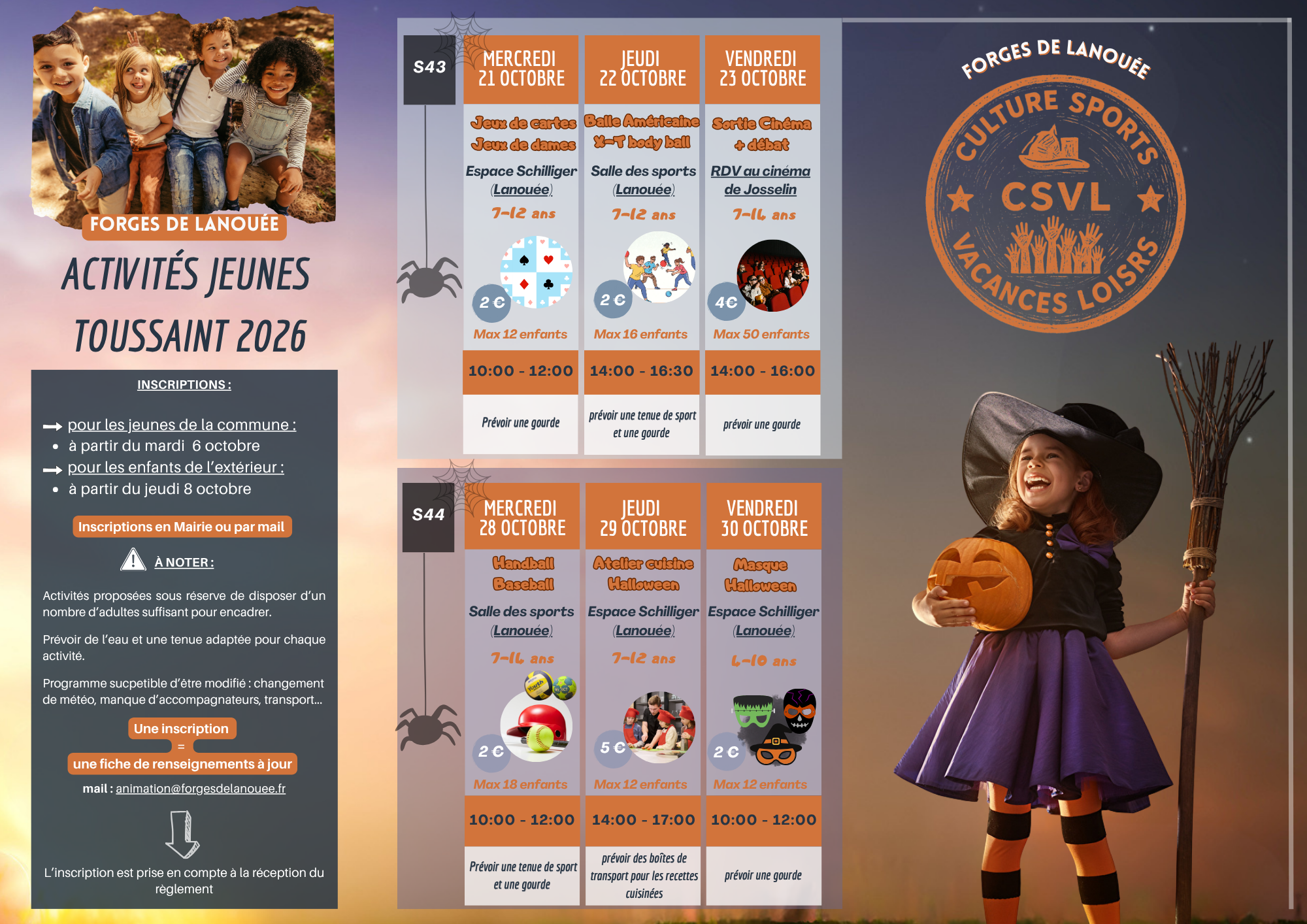 Activites jeunes Toussaint 2026