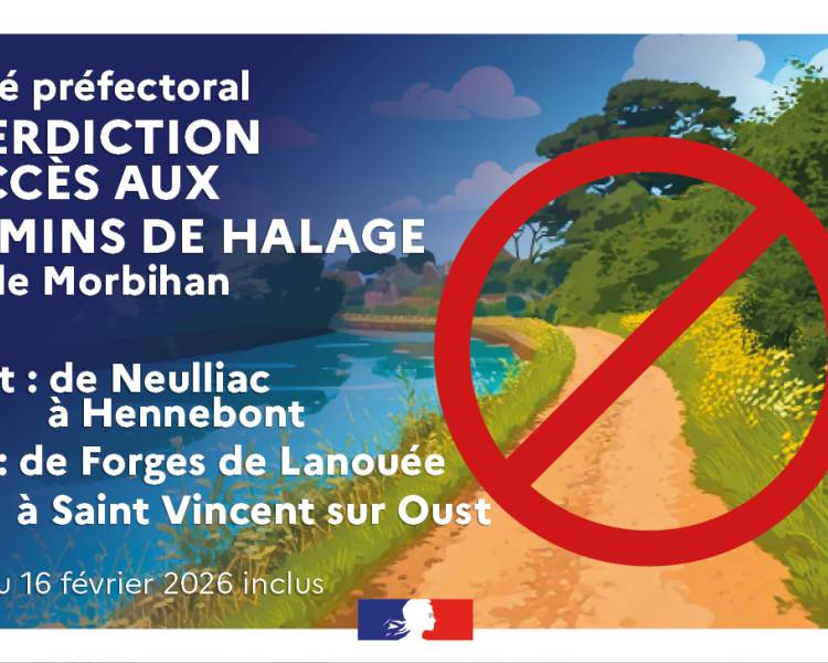Interdiction d'accès à certaines sections de chemins de halage / du 11 au 16 février 2026